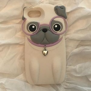 5S IPhone Case White Pug